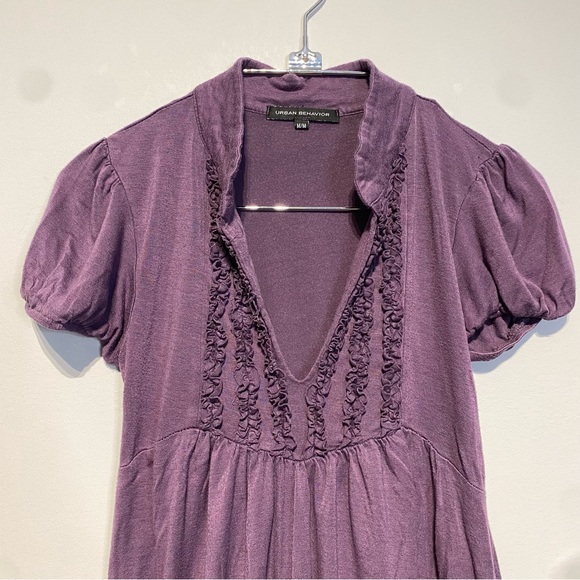 ๐๏ธ 4 for 20$ / Urban Behavior Ruffle Short Sleeve Tee / Purple / M - Picture 3 of 10